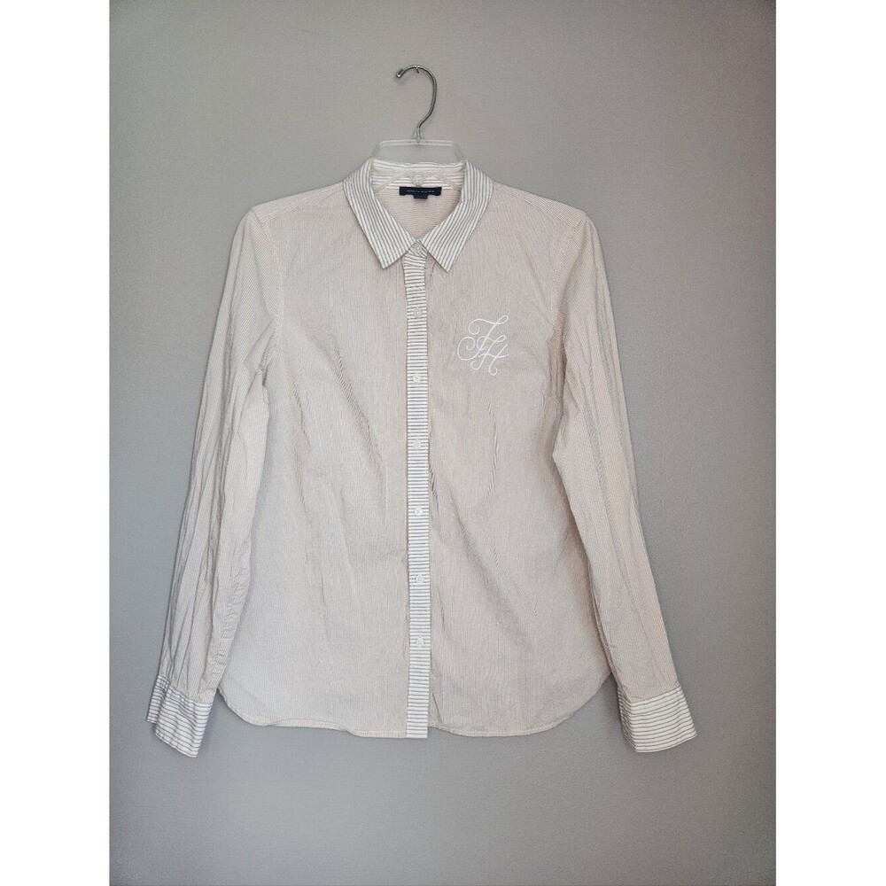 Tommy Hilfiger Womens Pinstripe Button-Up Shirt Size Medium